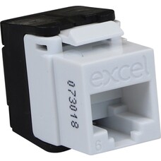 EXCEL CATEGORY 6 UTP LOW PROFILE TOOLLESS JACK - WHITE