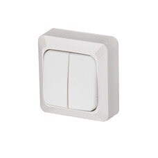 JUSSI SURFACE MOUNTING 2-GANG 1-WAY SWITCH, 2 X-TERMINALS