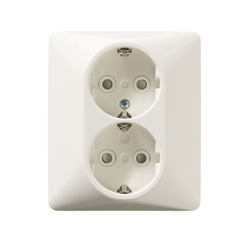 JUSSI 2-GANG SOCKET OUTLET WITH COVER PLATE