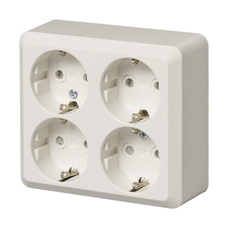 JUSSI SURFACE MOUNTING 4-GANG SCHUKO SOCKET OUTLET