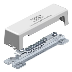 1809, 7X2,5-25MM²+1X30 EQUIPOTENTIAL BUSBAR WITH PLASTIC BASE PLATE