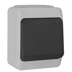 NORDIC 1-GANG 2-WAY SWITCH IP44 GREY