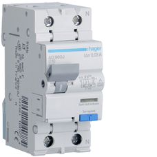 HAGER 1P+N C10 30MA A-TYPE RESIDUAL CURRENT CIRCUIT BREAKER WITH OVERCURRENT PROTECTION