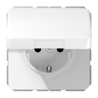 JUNG CD WHITE SCHUKO SOCKET OUTLET WITH LID IP44