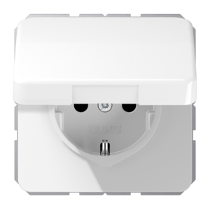 JUNG CD WHITE SCHUKO SOCKET OUTLET WITH LID IP44