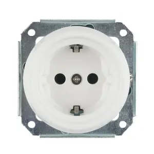 FND SINGLE SOCKET-OUTLET WHITE PORCELAIN