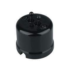 FND SURFACE DOUBLE PUSHBUTTON BLACK PORCELAIN TYPE 1