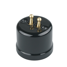 FND SURFACE DOUBLE PUSHBUTTON BLACK PORCELAIN TYPE 2