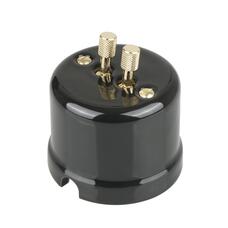 FND SURFACE DOUBLE PUSHBUTTON BLACK PORCELAIN TYPE 3