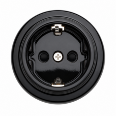 FND SURFACE SINGLE SOCKET-OUTLET SHUTTERED BLACK PORCELAIN