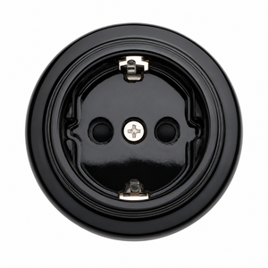 FND SURFACE SINGLE SOCKET-OUTLET SHUTTERED BLACK PORCELAIN