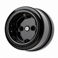 FND SURFACE SINGLE SOCKET-OUTLET SHUTTERED BLACK PORCELAIN