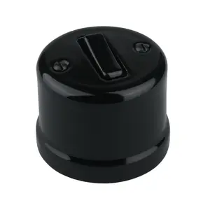 FND SURFACE PUSH SWITCH BLACK PORCELAIN