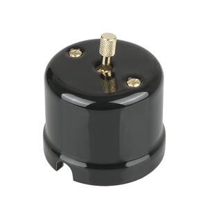 FND SURFACE 1-GANG 2-WAY SWITCH BLACK PORCELAIN TYPE 3