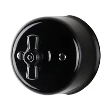 FND SURFACE SWITCH 1-POLE/TWO-WAY BLACK PORCELAIN