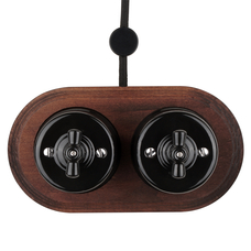 FND SURFACE ROTARY PUSHBUTTON BLACK PORCELAIN