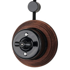 FND SURFACE ROTARY PUSHBUTTON BLACK PORCELAIN