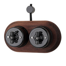 FND SURFACE ROTARY PUSHBUTTON BLACK PORCELAIN