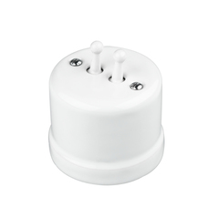 FND SURFACE 2-GANG 2-WAY SWITCH WHITE PORCELAIN TYPE 1