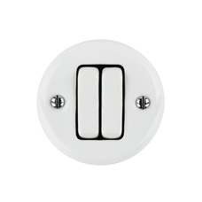 FND SURFACE DOUBLE PUSHBUTTON WHITE PORCELAIN