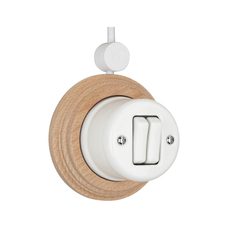 FND SURFACE DOUBLE PUSHBUTTON WHITE PORCELAIN
