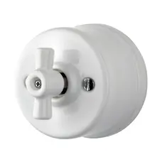 FND SURFACE 2-GANG 1-WAY SWITCH WHITE PORCELAIN