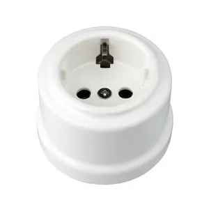 FND SURFACE SINGLE SOCKET-OUTLET WHITE PORCELAIN