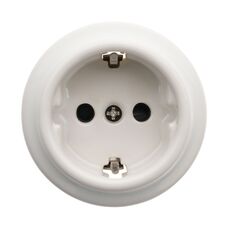 FND SURFACE SINGLE SOCKET-OUTLET SHUTTERED WHITE PORCELAIN