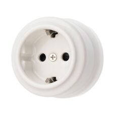 FND SURFACE SINGLE SOCKET-OUTLET SHUTTERED WHITE PORCELAIN