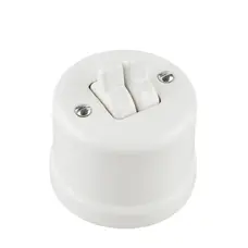 FND SURFACE DOUBLE PUSHBUTTON WHITE PORCELAIN TYPE 4