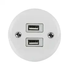 FND SURFACE DOUBLE USB CHARGER WHITE PORCELAIN