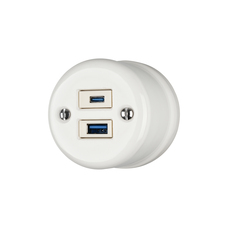 FND SURFACE USB A+C CHARGER WHITE PORCELAIN
