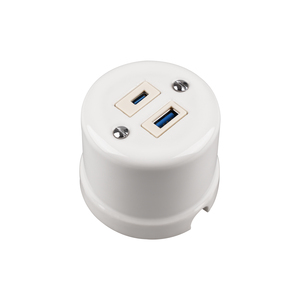 FND SURFACE USB A+C CHARGER WHITE PORCELAIN