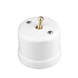 FND SURFACE PUSHBUTTON WHITE PORCELAIN TYPE 2