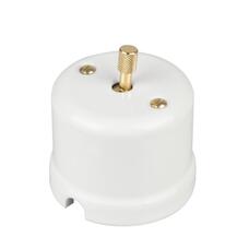 FND SURFACE 1-GANG 2-WAY SWITCH WHITE PORCELAIN TYPE 3