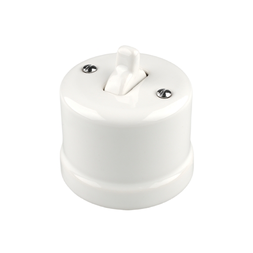 FND SURFACE PUSHBUTTON WHITE PORCELAIN TYPE 4