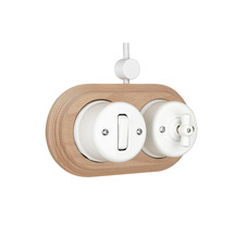 FND SURFACE PUSH SWITCH WHITE PORCELAIN