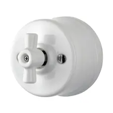 FND SURFACE SWITCH 1-POLE/TWO-WAY WHITE PORCELAIN