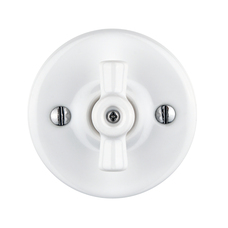 FND SURFACE ROTARY DOUBLE PUSHBUTTON WHITE PORCELAIN