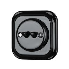 FND 2-GANG 2-WAY SWITCH BLACK PORCELAIN TYPE 1