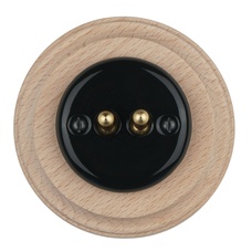 FND DOUBLE PUSHBUTTON BLACK PORCELAIN TYPE 2