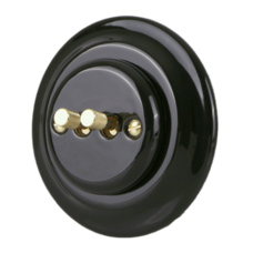 FND DOUBLE PUSHBUTTON BLACK PORCELAIN TYPE 3