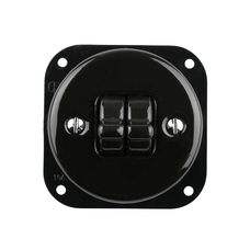 FND 2-GANG 2-WAY SWITCH BLACK PORCELAIN TYPE 4