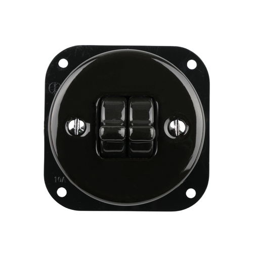 FND DOUBLE PUSHBUTTON BLACK PORCELAIN TYPE 4