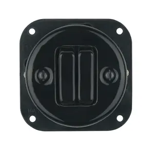 FND 2-GANG 2-WAY SWITCH BLACK PORCELAIN