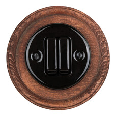 FND DOUBLE PUSHBUTTON BLACK PORCELAIN