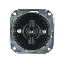 FND 2-GANG 1-WAY ROTARY SWITCH BLACK PORCELAIN