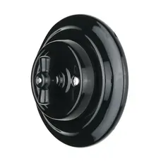 FND 2-GANG 1-WAY ROTARY SWITCH BLACK PORCELAIN