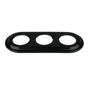 FND 3-GANG FRAME BLACK PORCELAIN