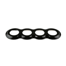 FND 4-GANG FRAME BLACK PORCELAIN TYPE 2
